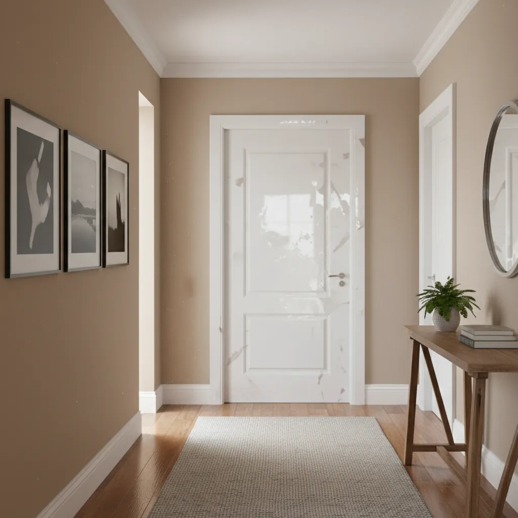 interior door with visible streaks and uneven paint during DIY project