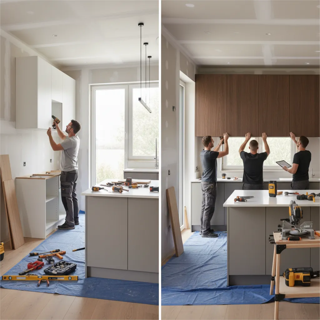 DIY vs Professional Installation Cost for Kitchen Cabinets