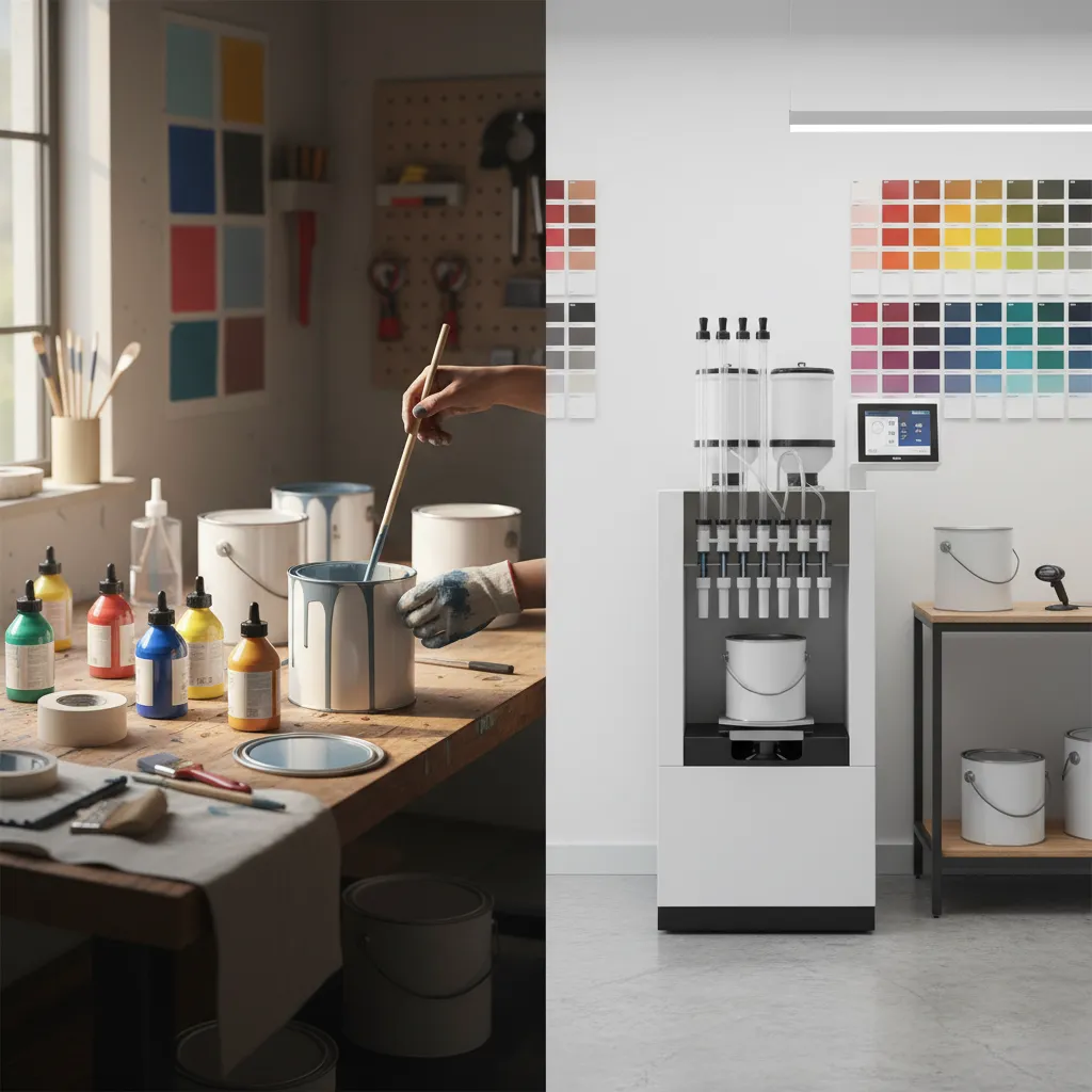 DIY Paint Tinting vs Store Color Matching: Which Produces Better Results?: A professional designer explains the real differences in color accuracy, cost, and reliability between DIY paint tinting and store mixing systems.