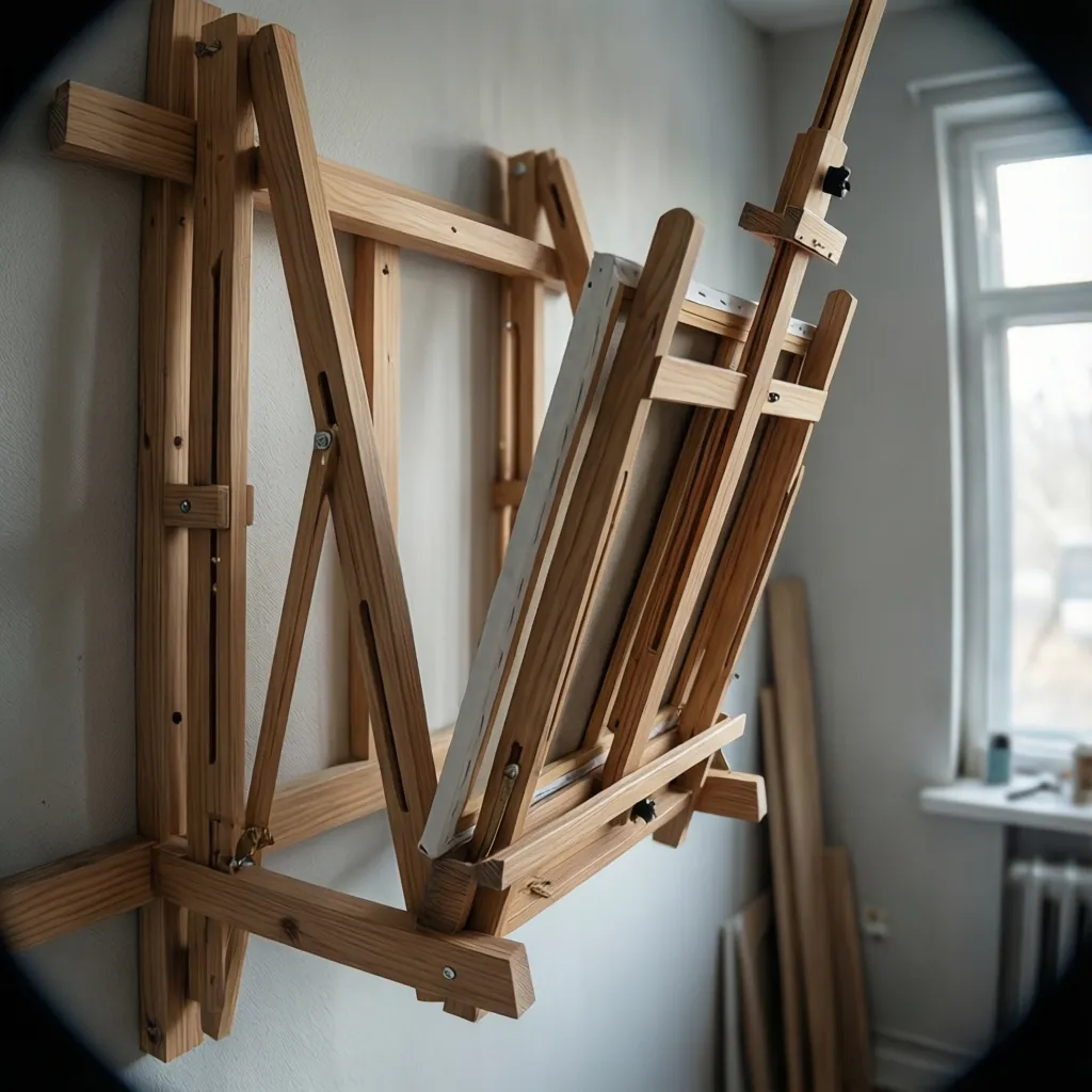 DIY wall easel rails and adjustable canvas support system
