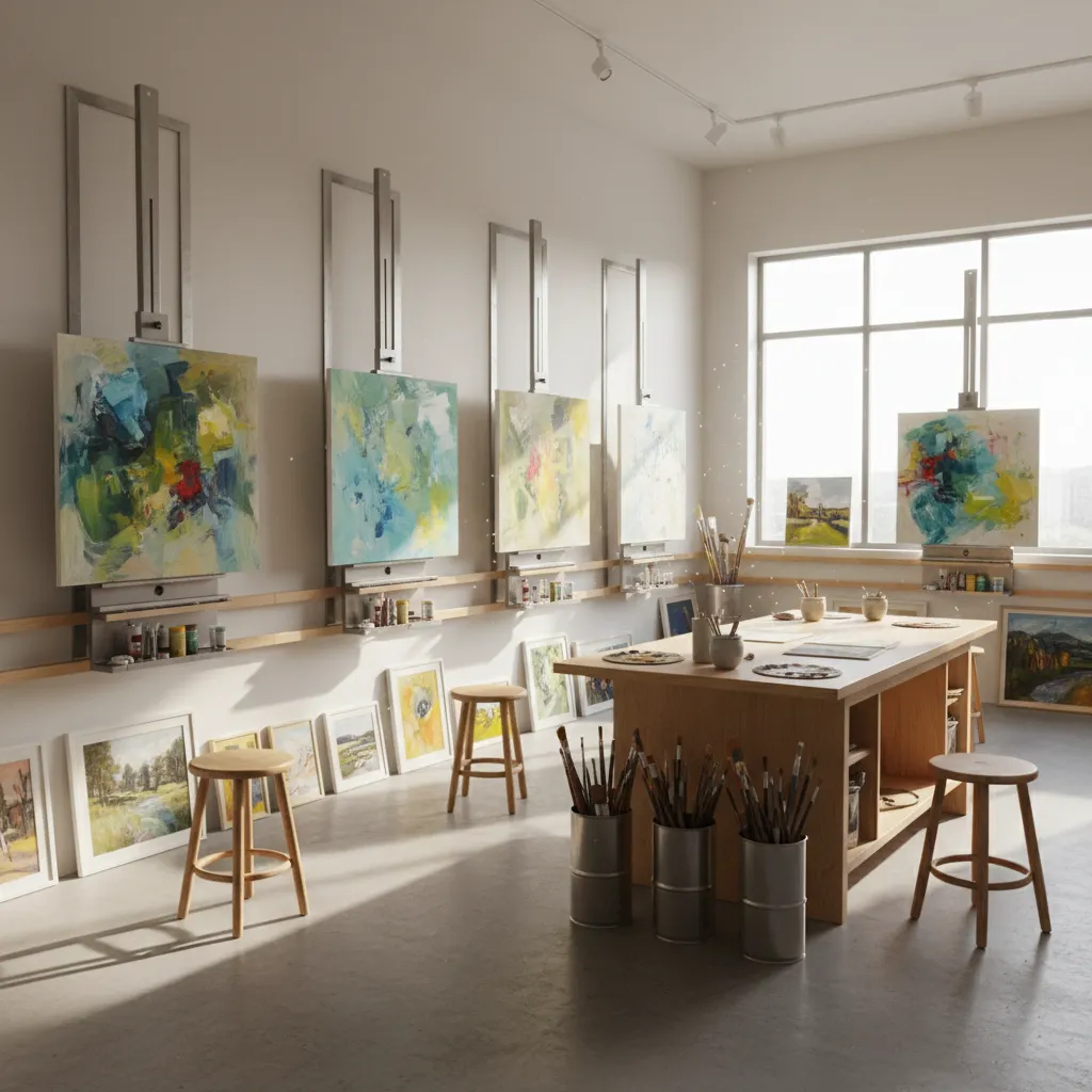 DIY Wall Easels in Art Studios Classrooms and Galleries