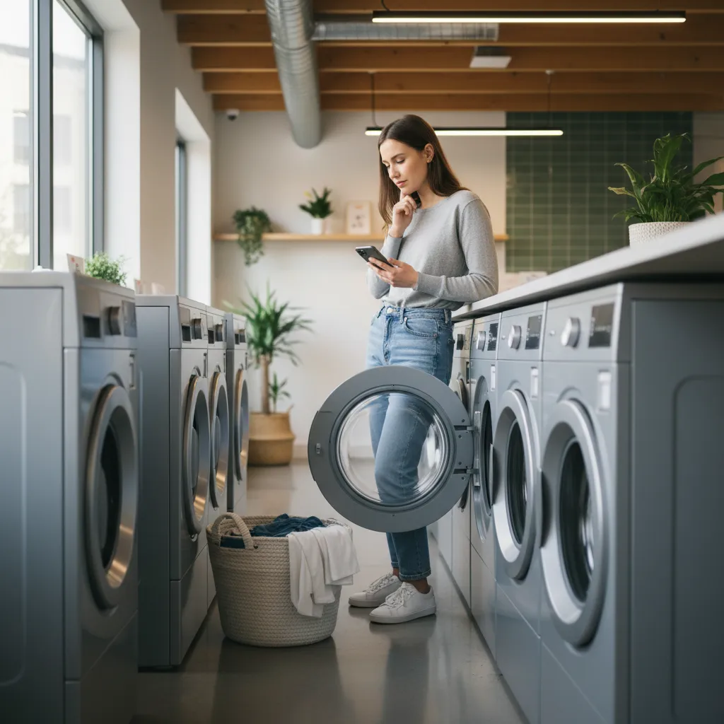 Tenant documenting missing laundry items with phone and notebook