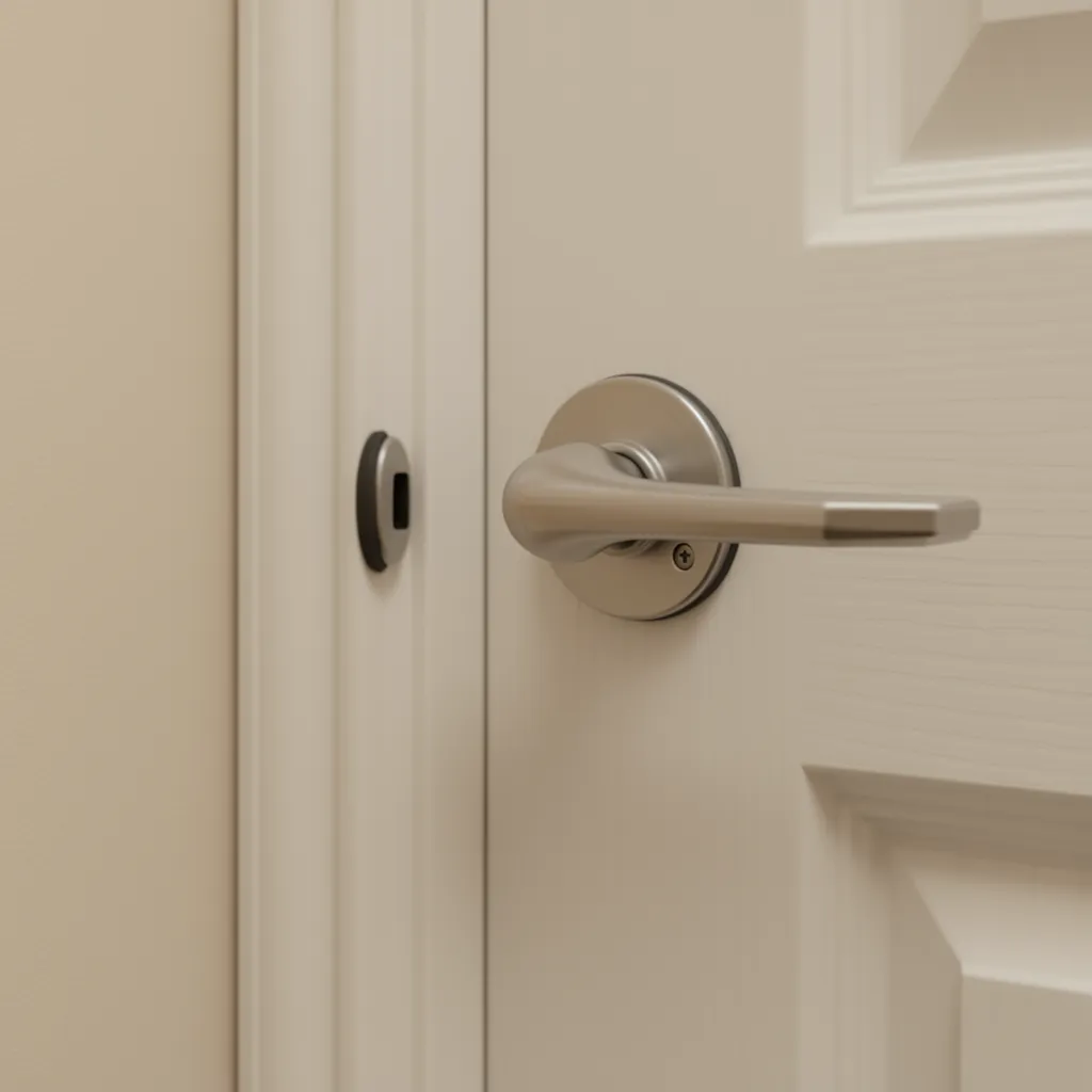 Close view of door organizer contact points causing rattling against door