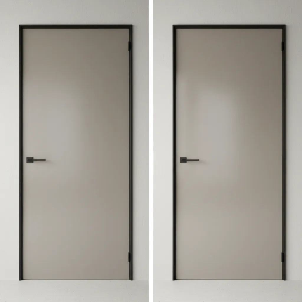 comparison of satin and semi gloss paint finishes on interior door panels