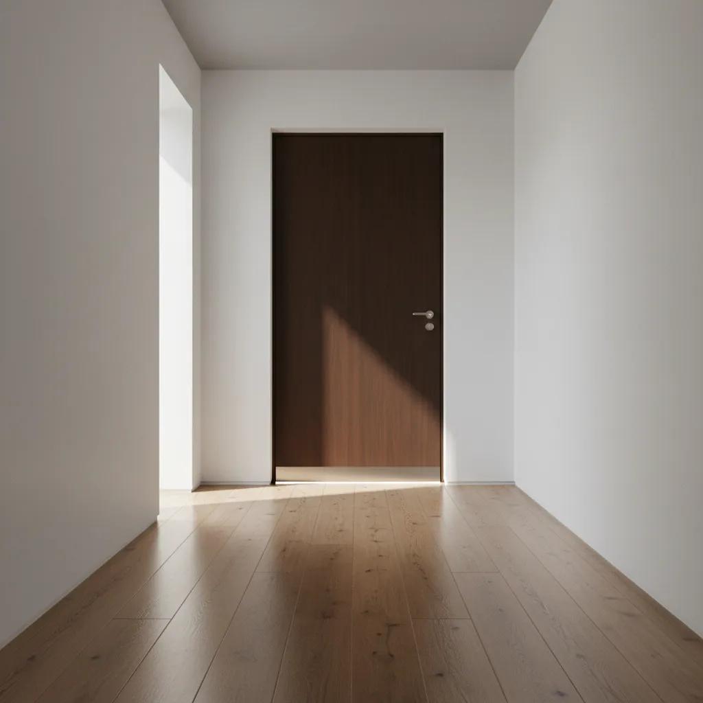 visible light gap under exterior door showing poor door sweep seal