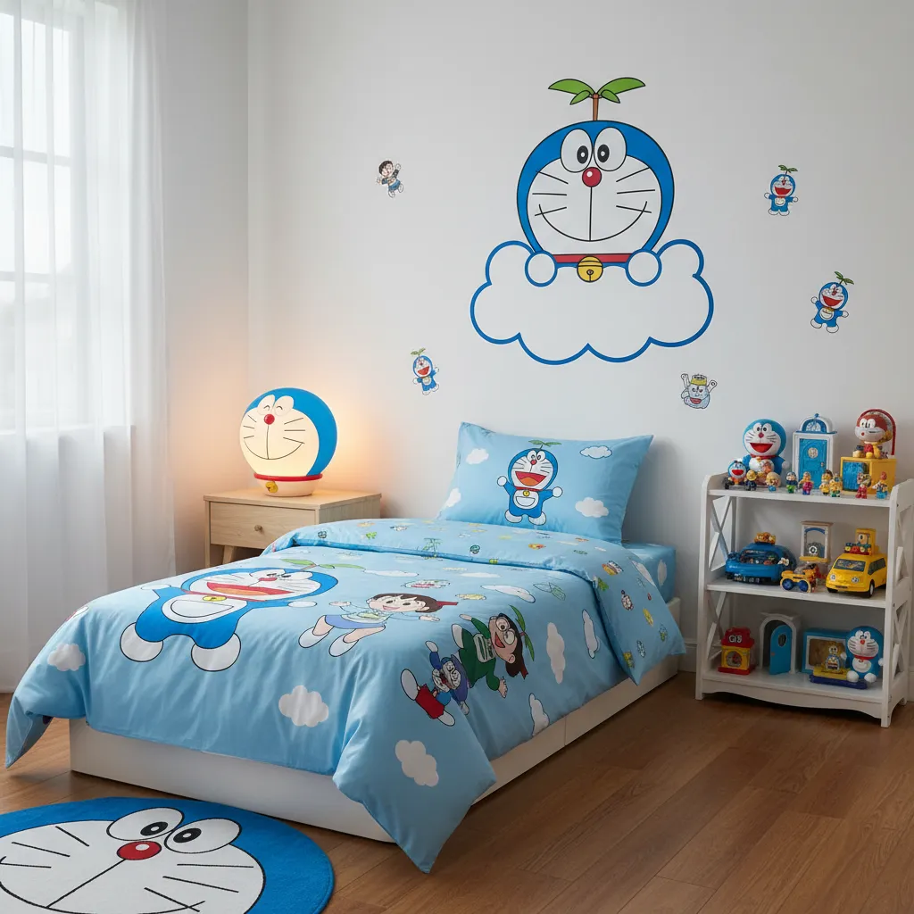 Các vật trang trí Doraemon trong phòng ngủ trẻ em