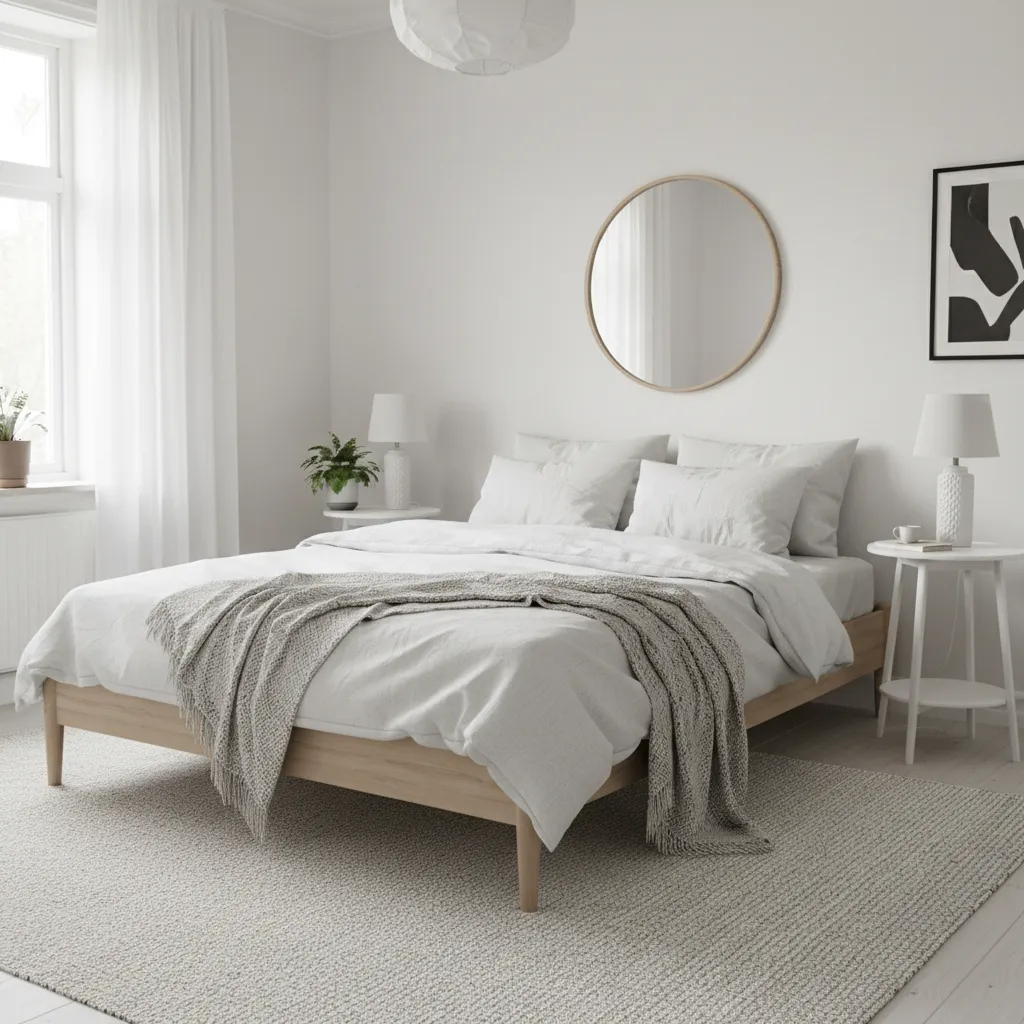 Cómo decorar un dormitorio blanco estilo IKEA