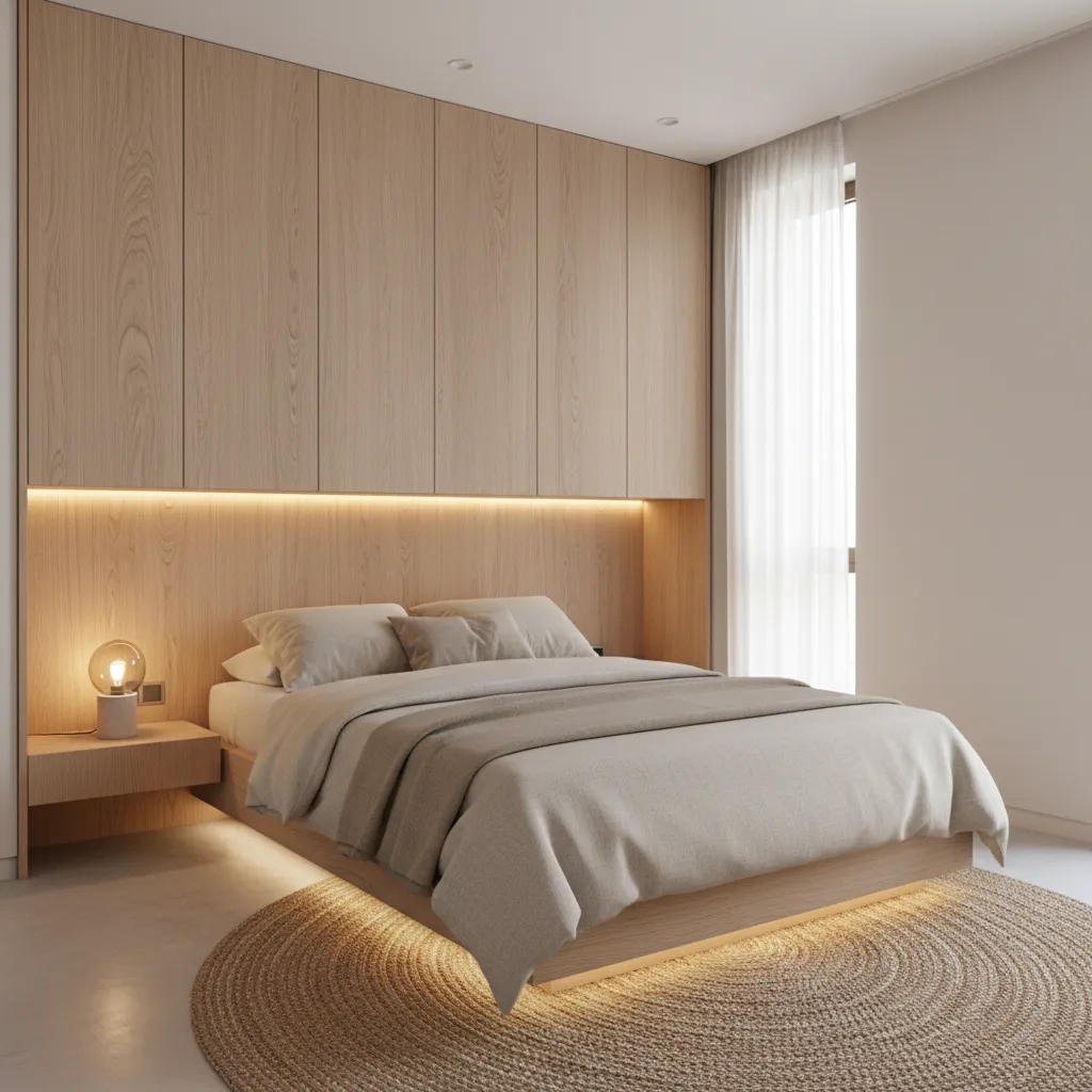 Dormitorio moderno optimizado para casa pequeña