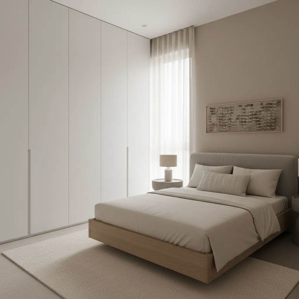 Dormitorio compacto bien organizado en casa pequeña