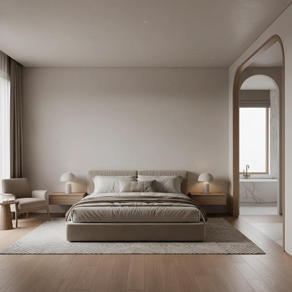 Dormitorio principal moderno con baño en suite