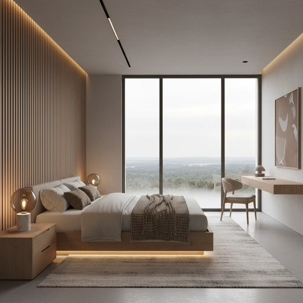 Dormitorio principal amplio en una vivienda moderna