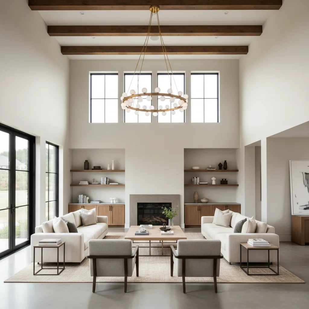 Ceiling Design for Double Height Living Room Ideas