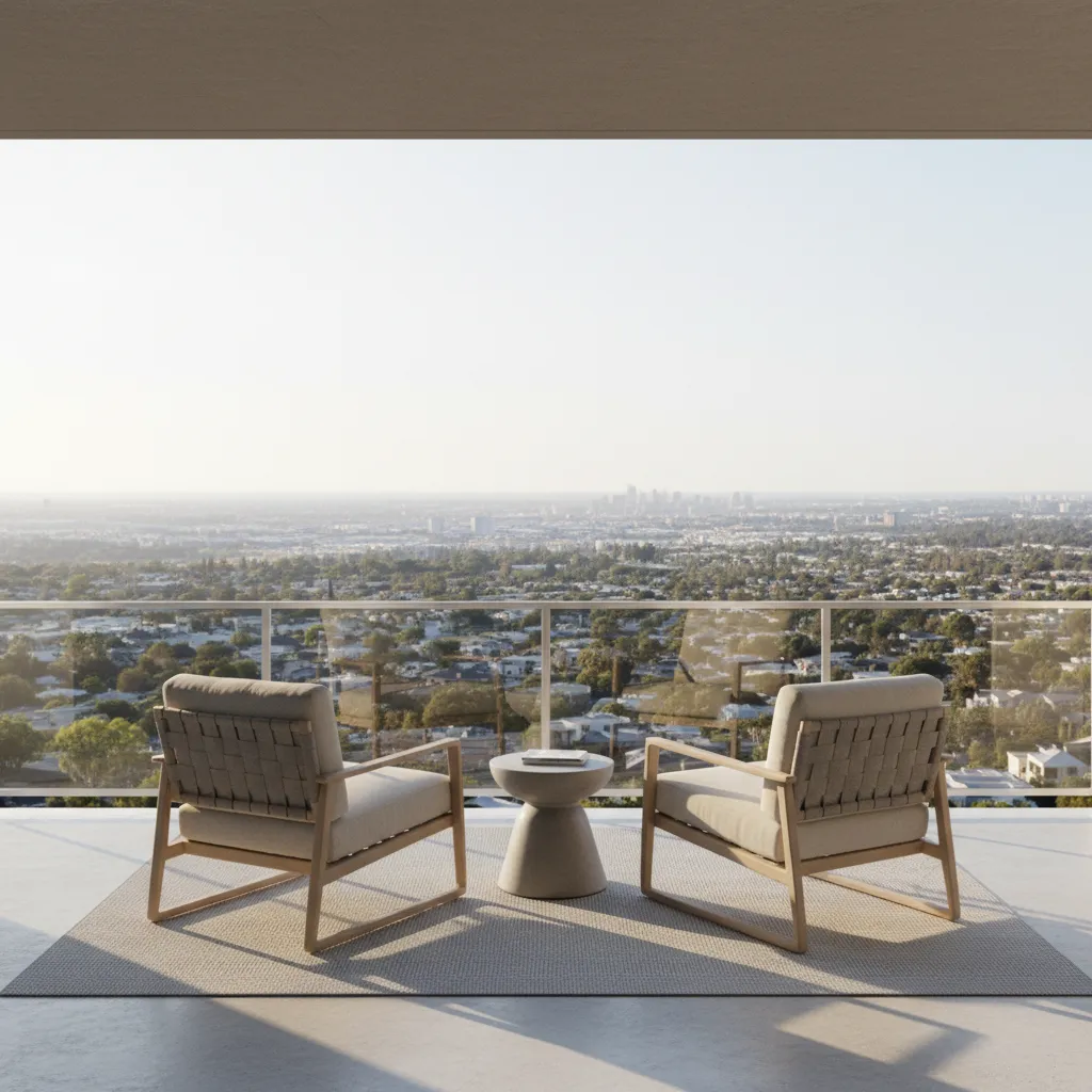 Upper floor balcony with lounge seating and open view