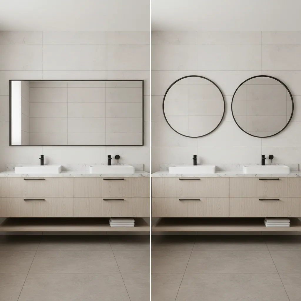 Single Large Mirror vs Two Mirrors for Double Vanity