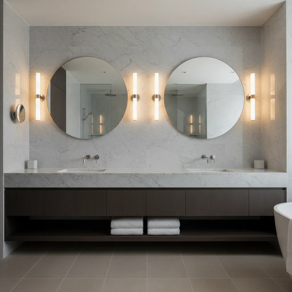 Best Lighting Placement for Double Vanity Mirrors