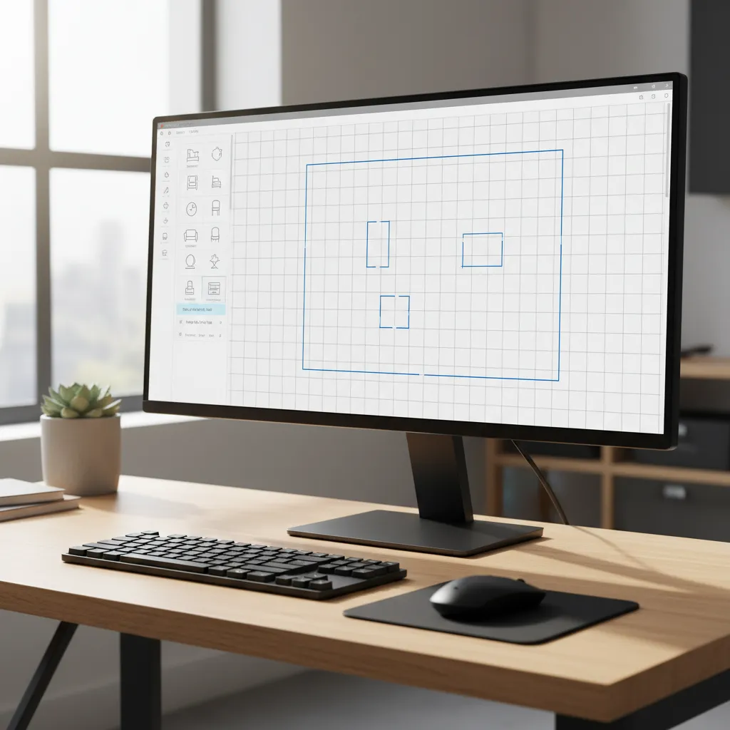 User creating walls in an online drag and drop floor plan creator tool