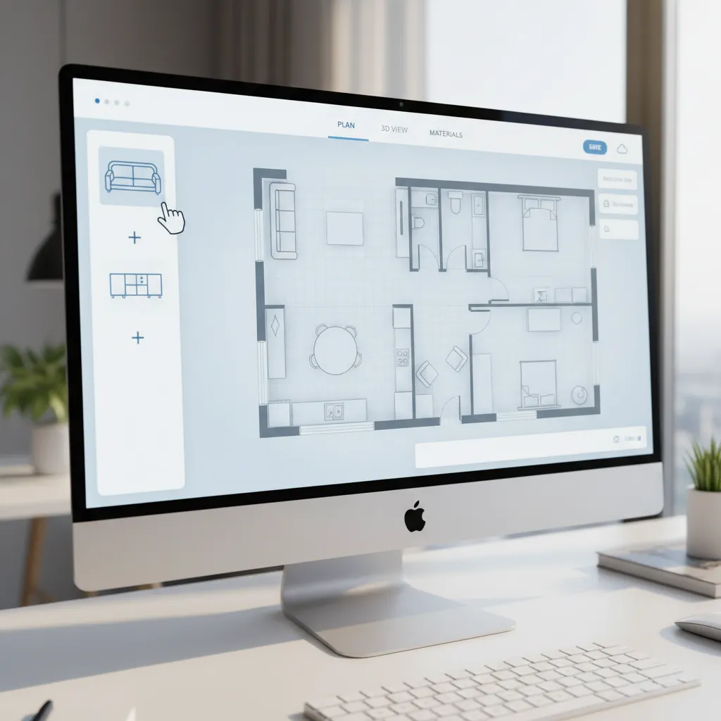 drag and drop furniture layout inside home design planning software