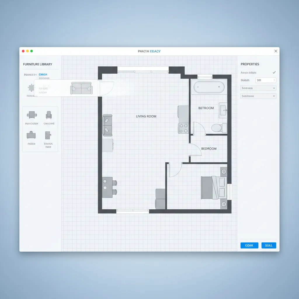 drag and drop room layout editing inside floor planner software