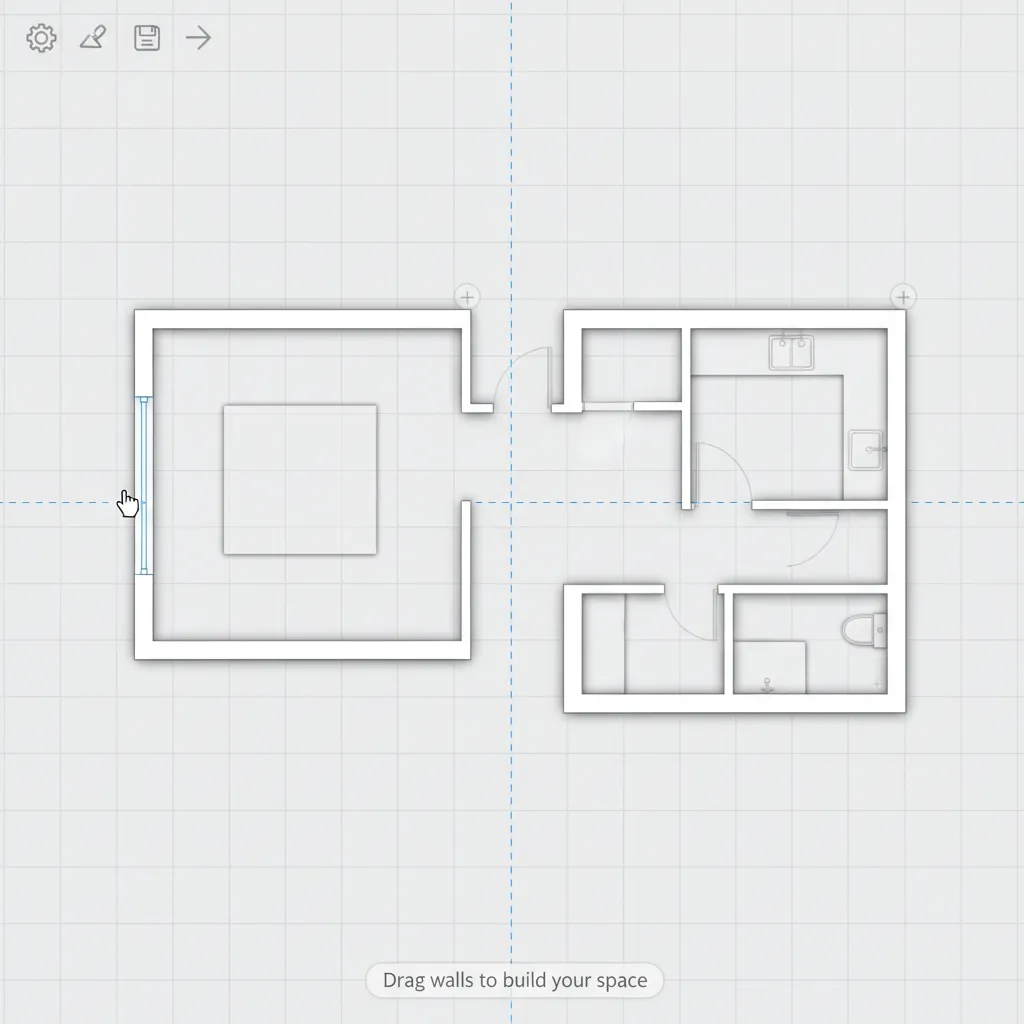 drag and drop room layout creation in a floor planning app