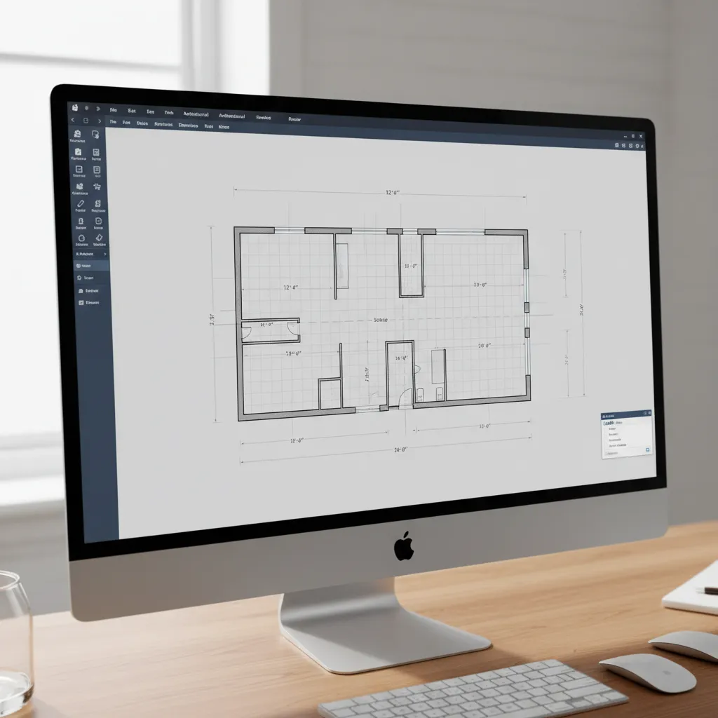 creating walls and room layout using 2D floor plan design software
