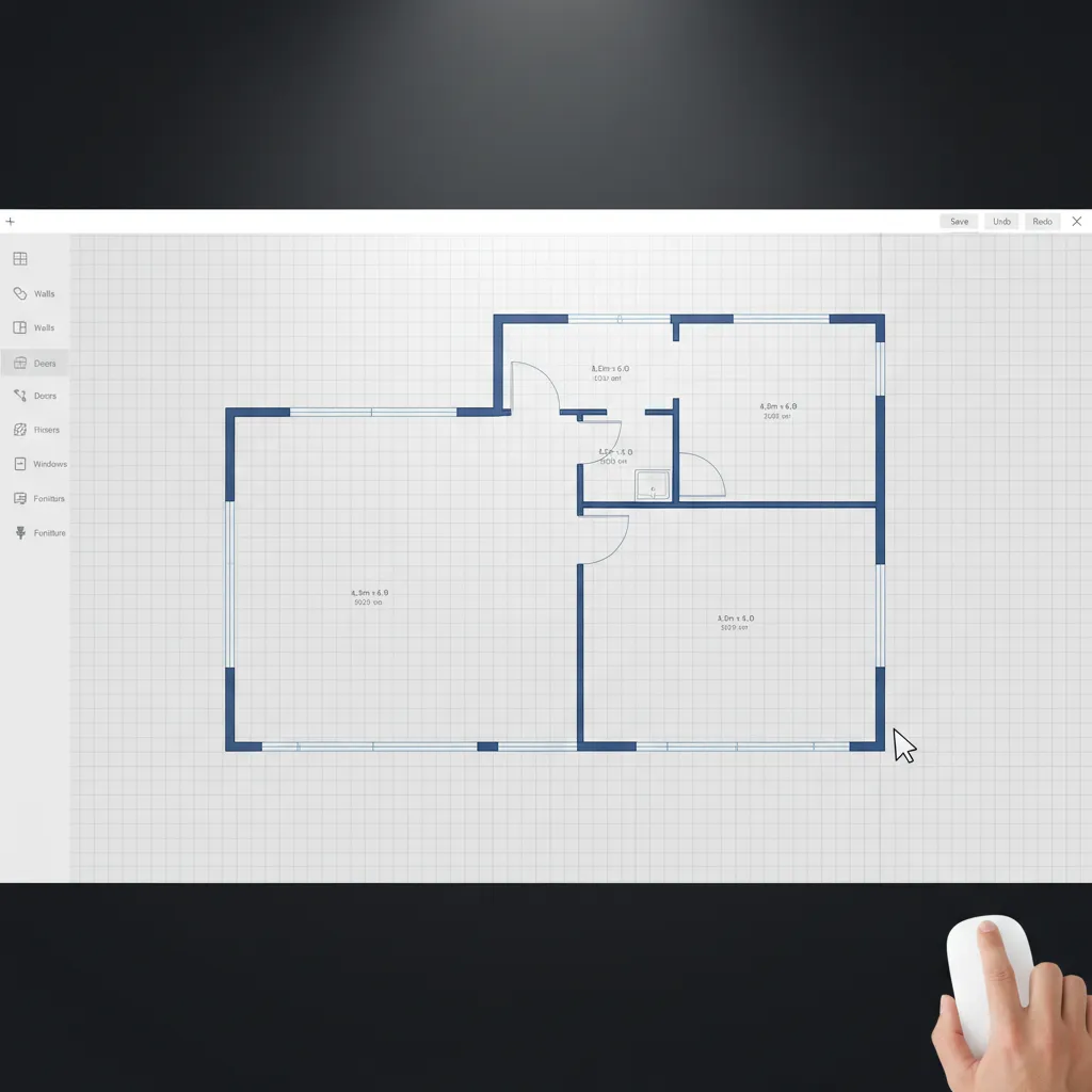 designer creating walls and room layout in an online floor plan maker