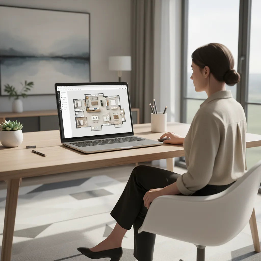 User exploring a digital dream home layout inside a house design app interface