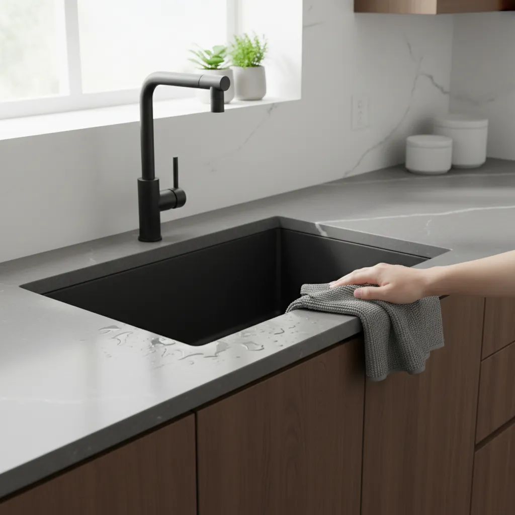 Daily Cleaning Routine for Matte Black Sinks