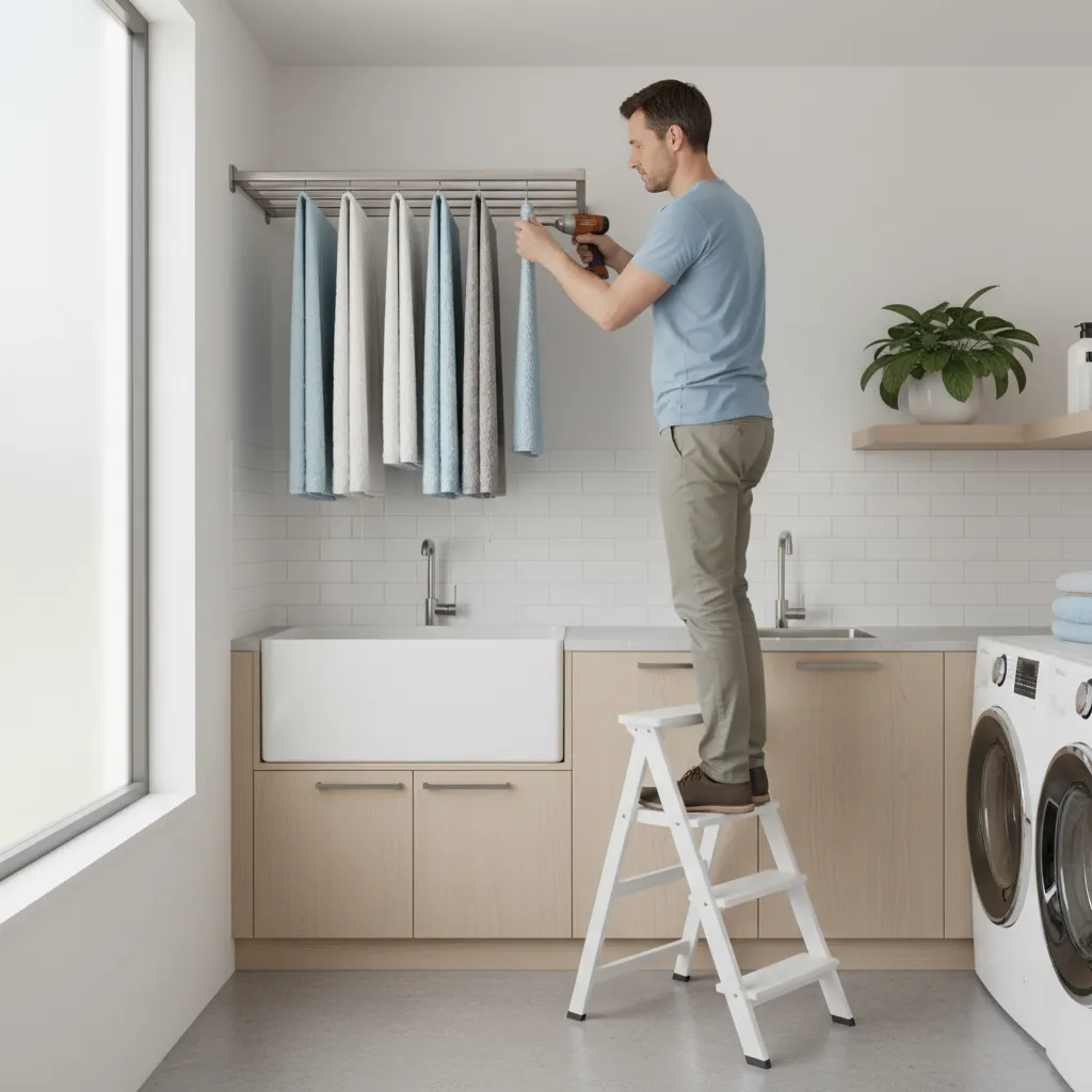 Testing weight capacity of wall mounted drying rack