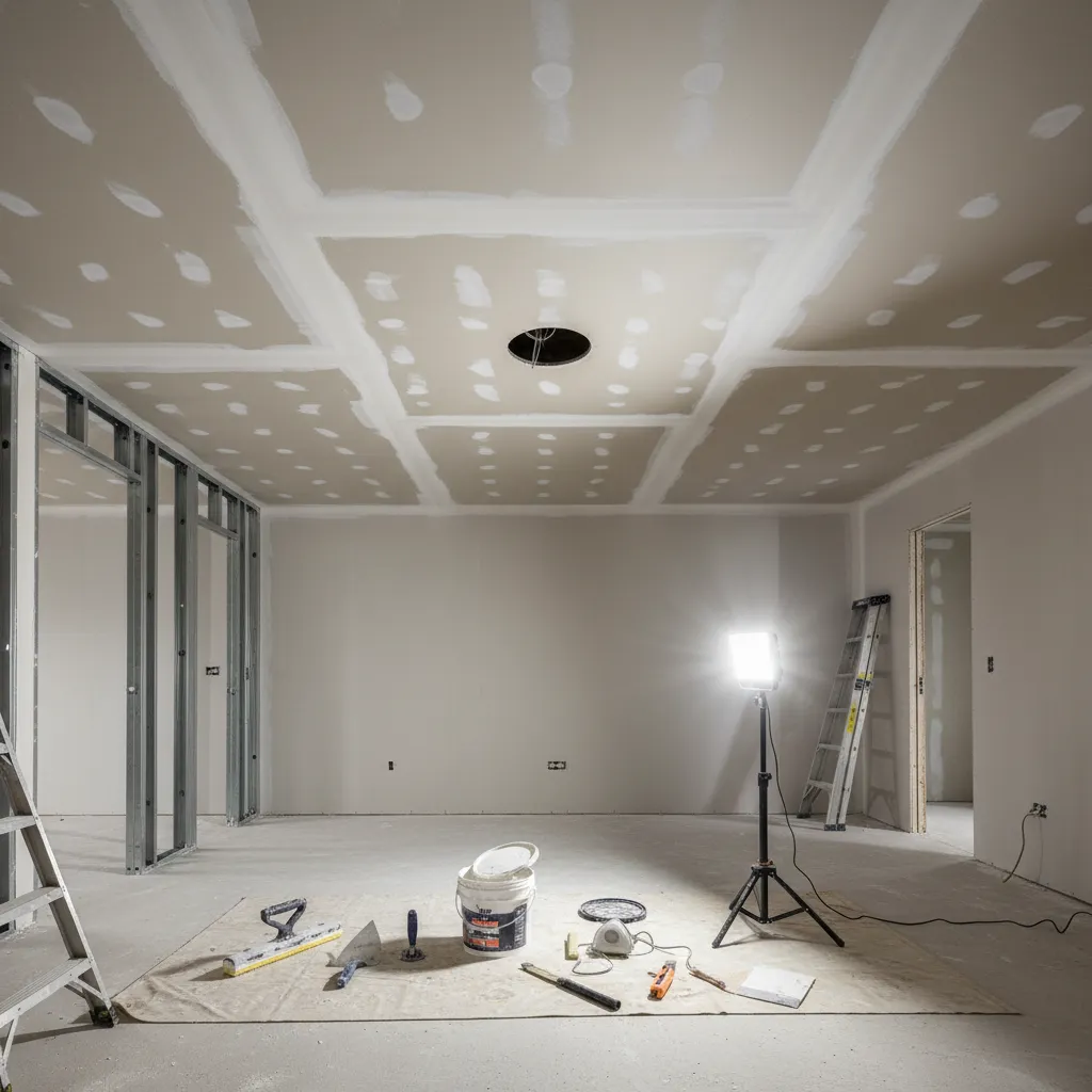 drywall patch repair around recessed lighting hole
