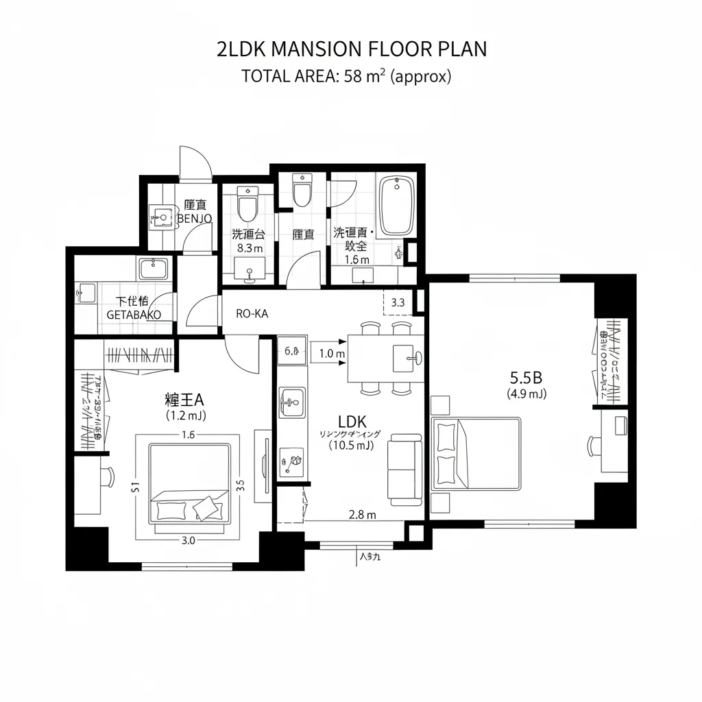 寝室二分＋小さめLDK