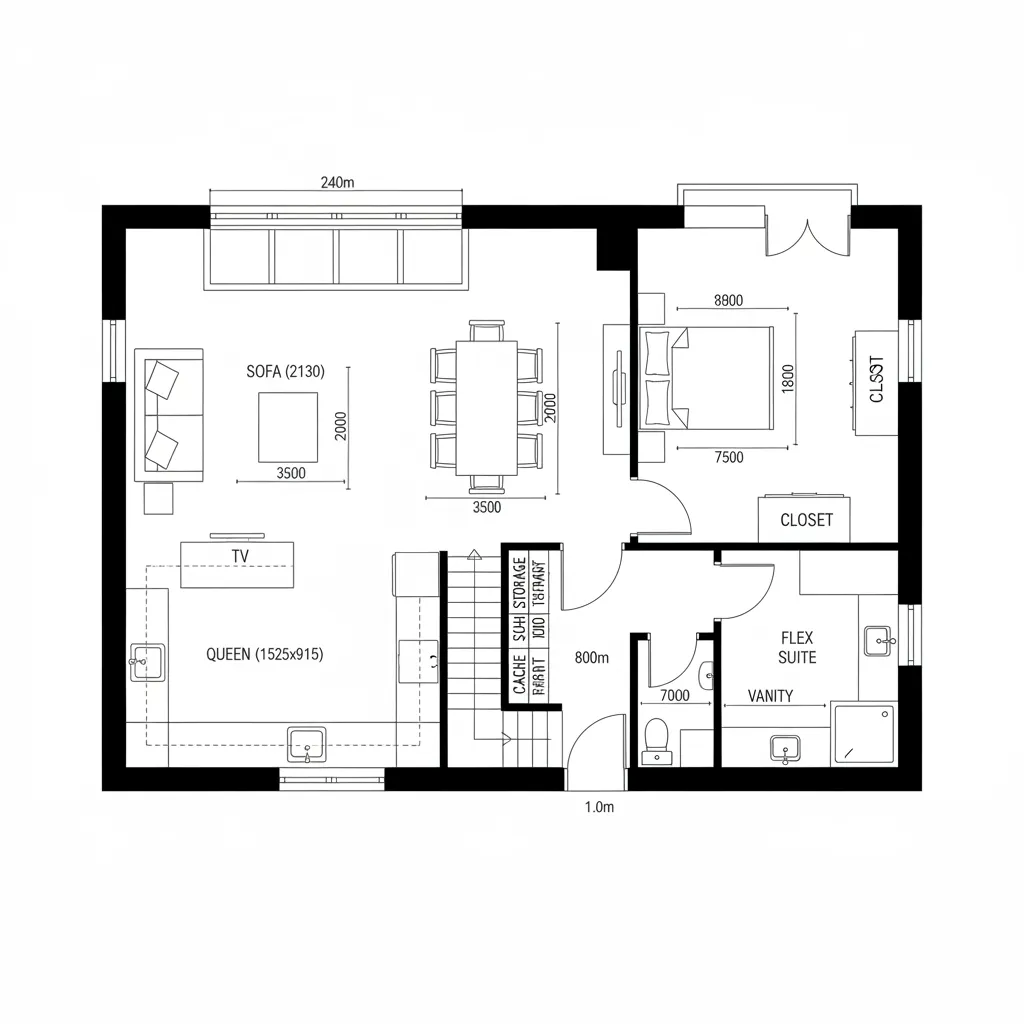 Dual-Core Living + Quiet Flex Suite