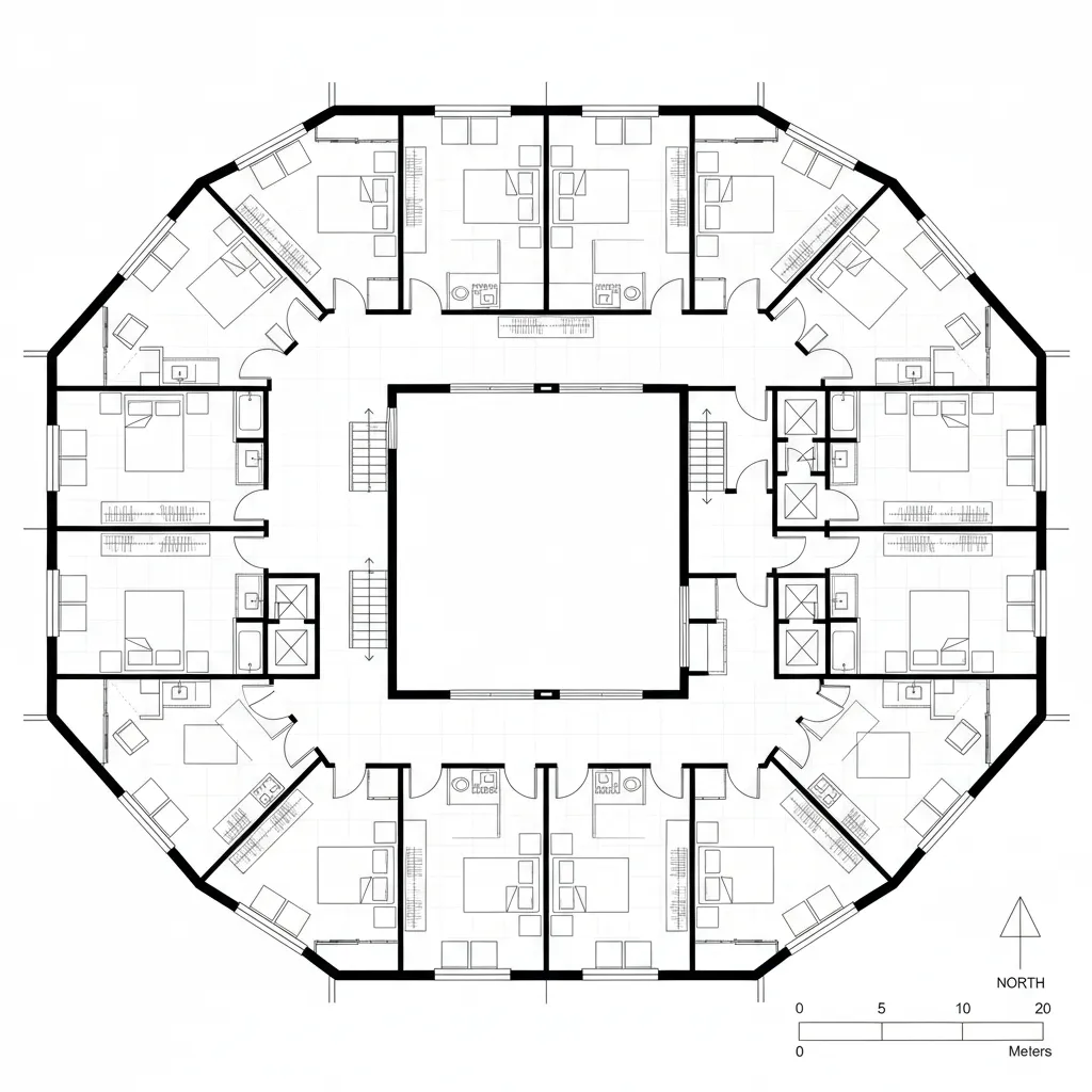Dual-Core Courtyard Ring