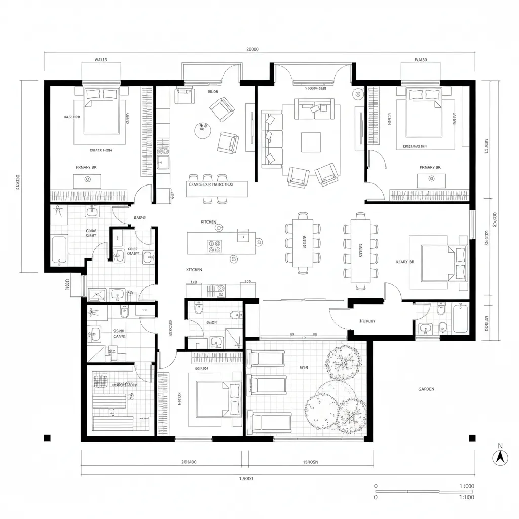 Dual-Kitchen Flex + Wellness Axis