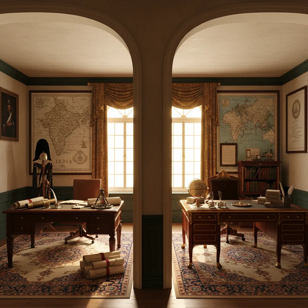 concept illustration of dual military administration system in British India