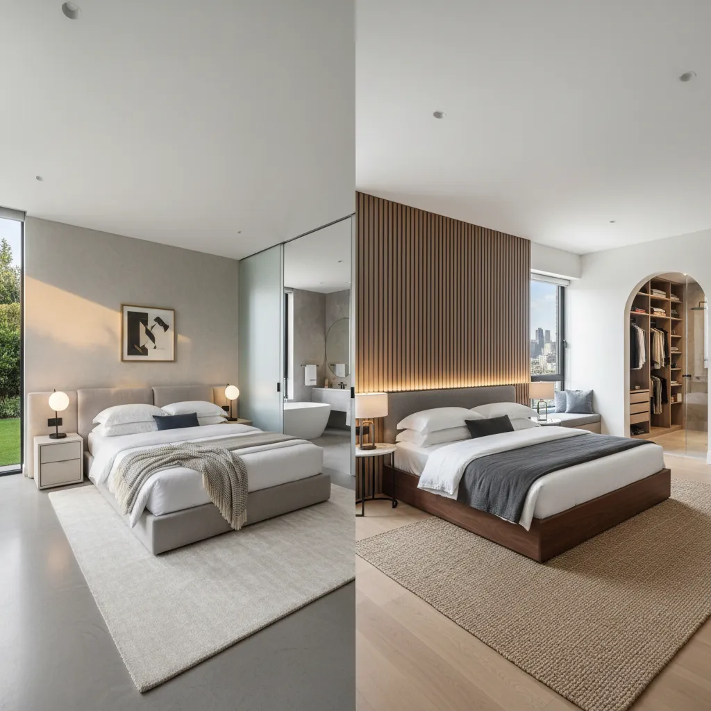 two separate primary bedrooms designed for privacy in one home