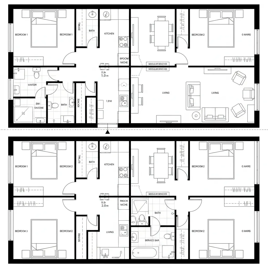 Dual-Stack Suites with Wet-Wall Economy