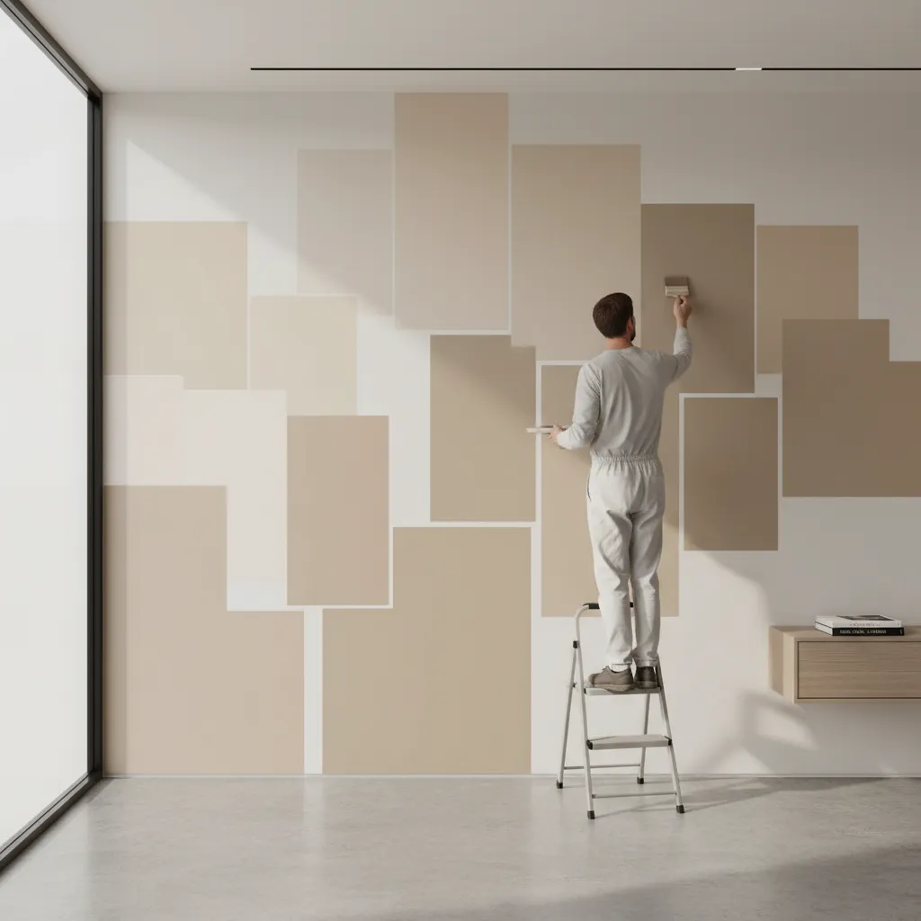 wall paint samples showing warm dulux neutral color options