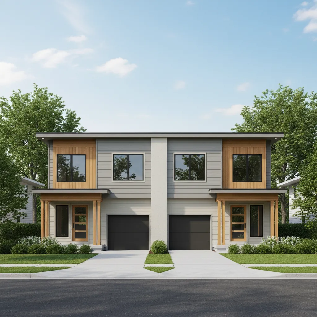duplex building with two clearly separated private entrances