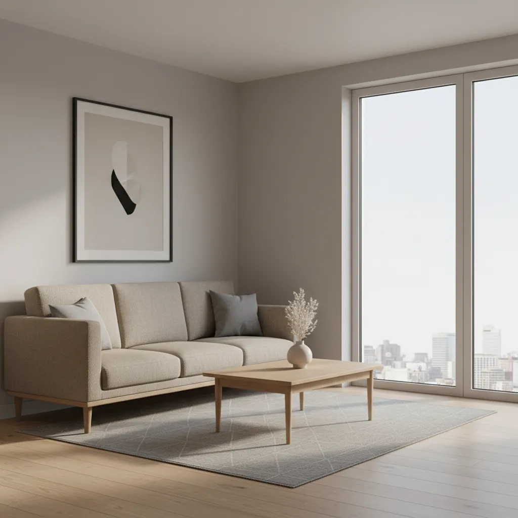small apartment living room inspired by Dutch minimalist interior design