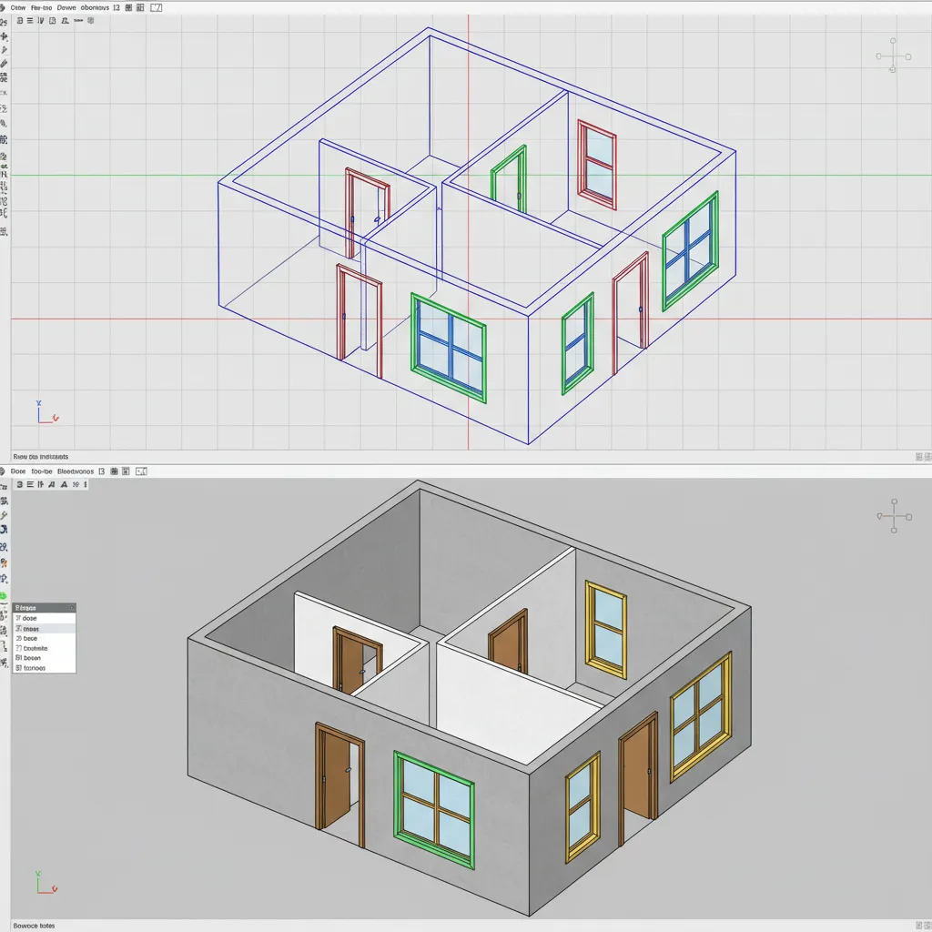 DXF layers being interpreted as walls and rooms in 3D modeling software