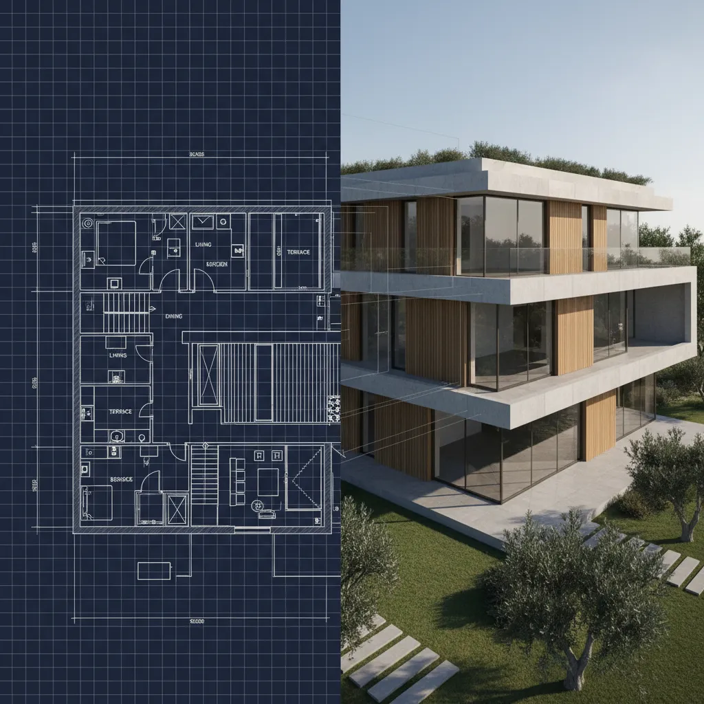 DXF floor plan converting into a clean 3D architectural model