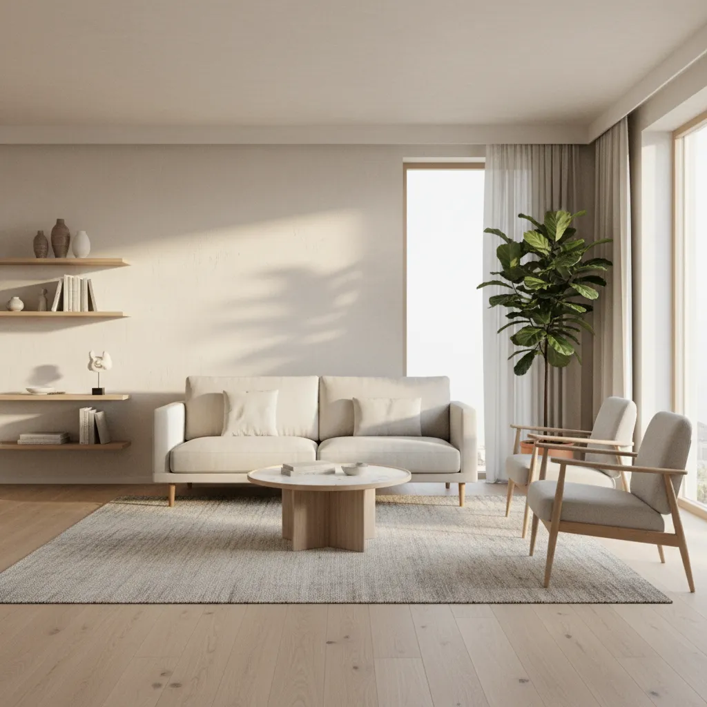 east facing wall receiving soft morning sunlight in modern living room