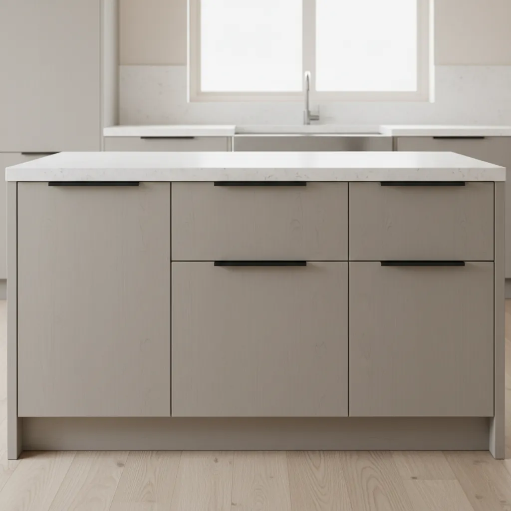 Comparison of short and long edge pulls on different drawer widths