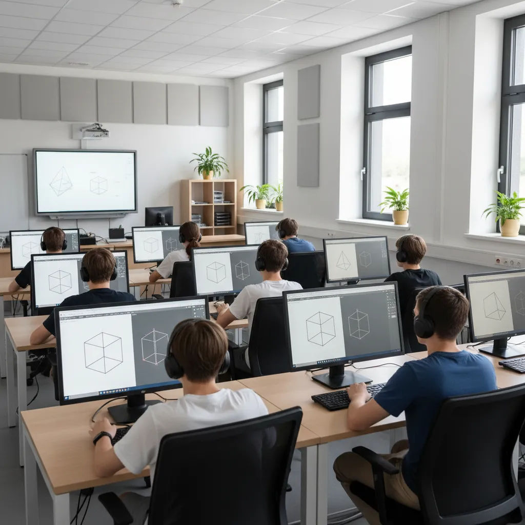 students using simple sketches converted into 3D models for learning