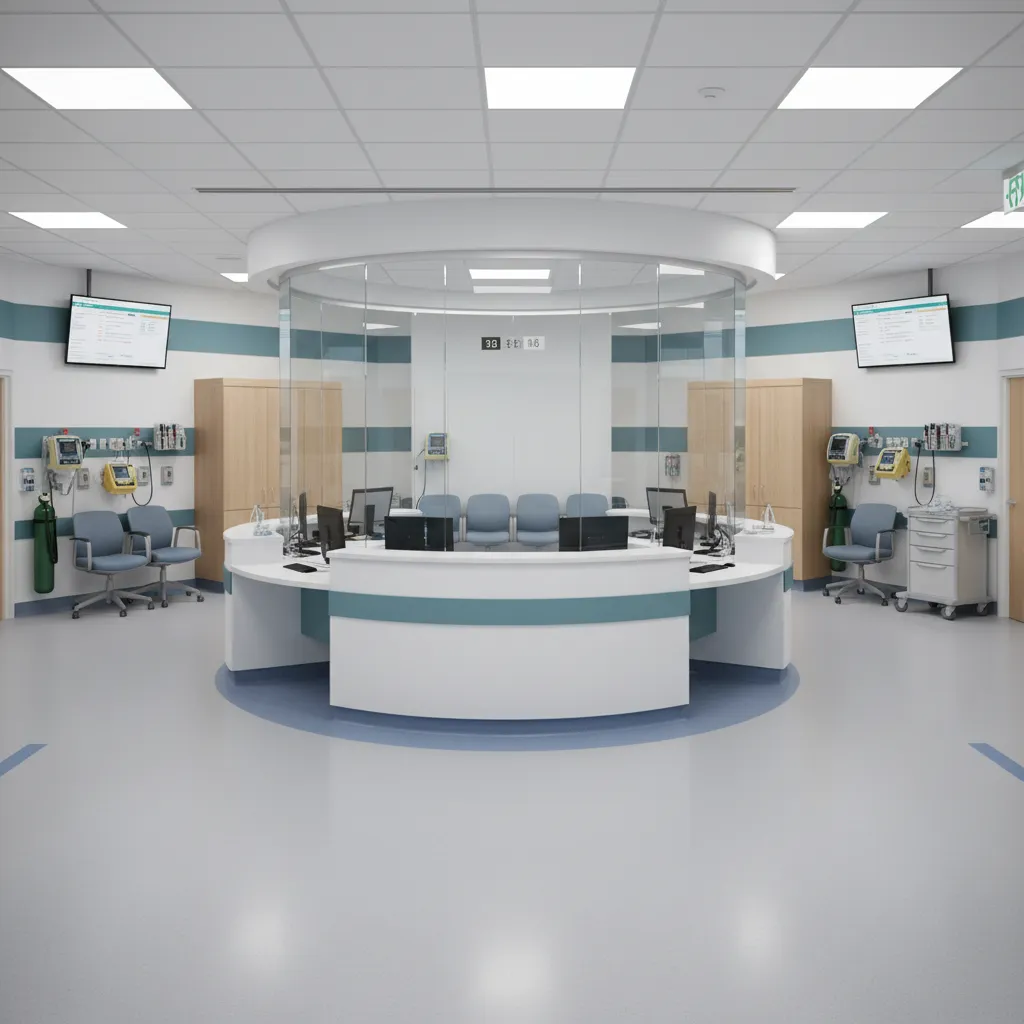 Modern emergency department triage area designed for efficient patient flow