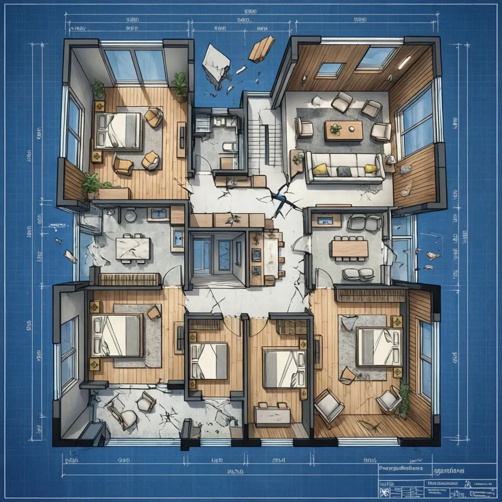 Comparación de distribución eficiente de vivienda