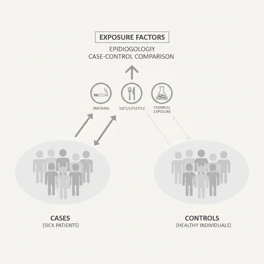Diagram comparing sick people and healthy people to see how smoking and diet affect health