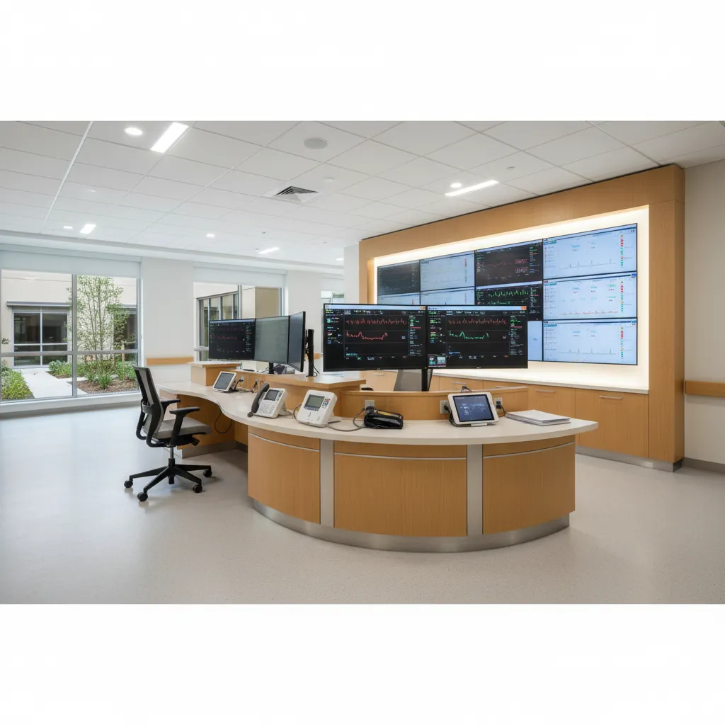 medical monitoring station inside a residential care home