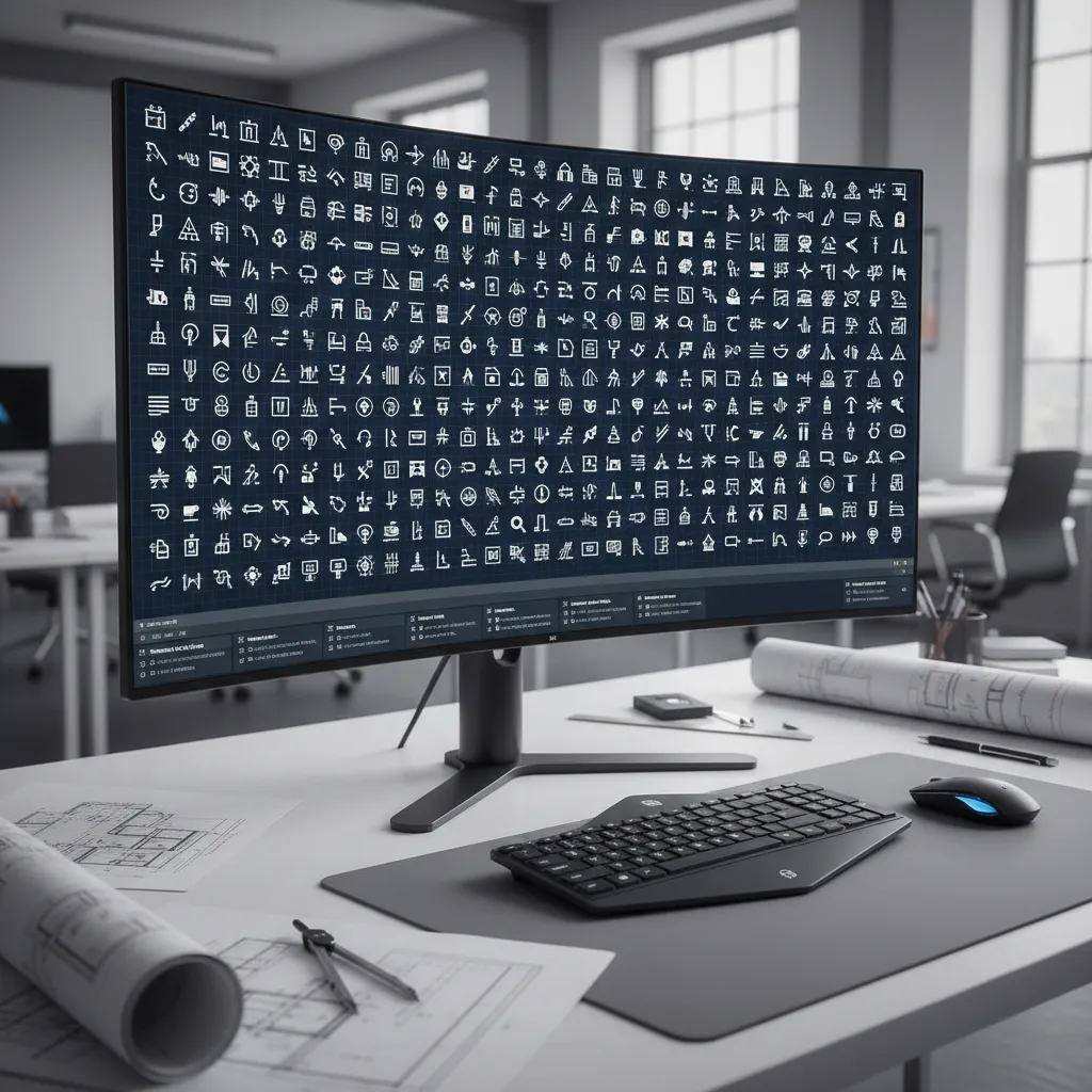 Electrical CAD symbol blocks displayed in a drafting workspace