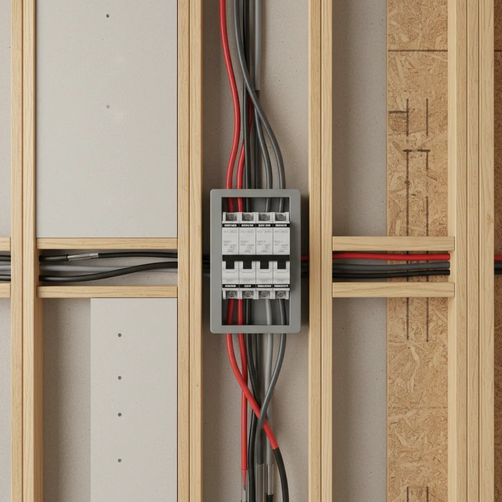 visual diagram showing home circuits connected to electrical panel
